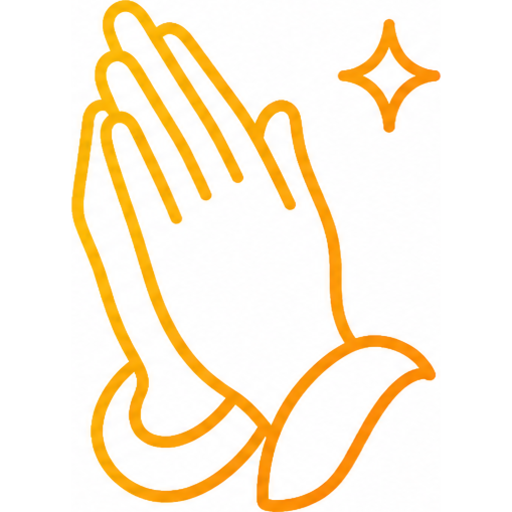 Praying hands with AI spark
